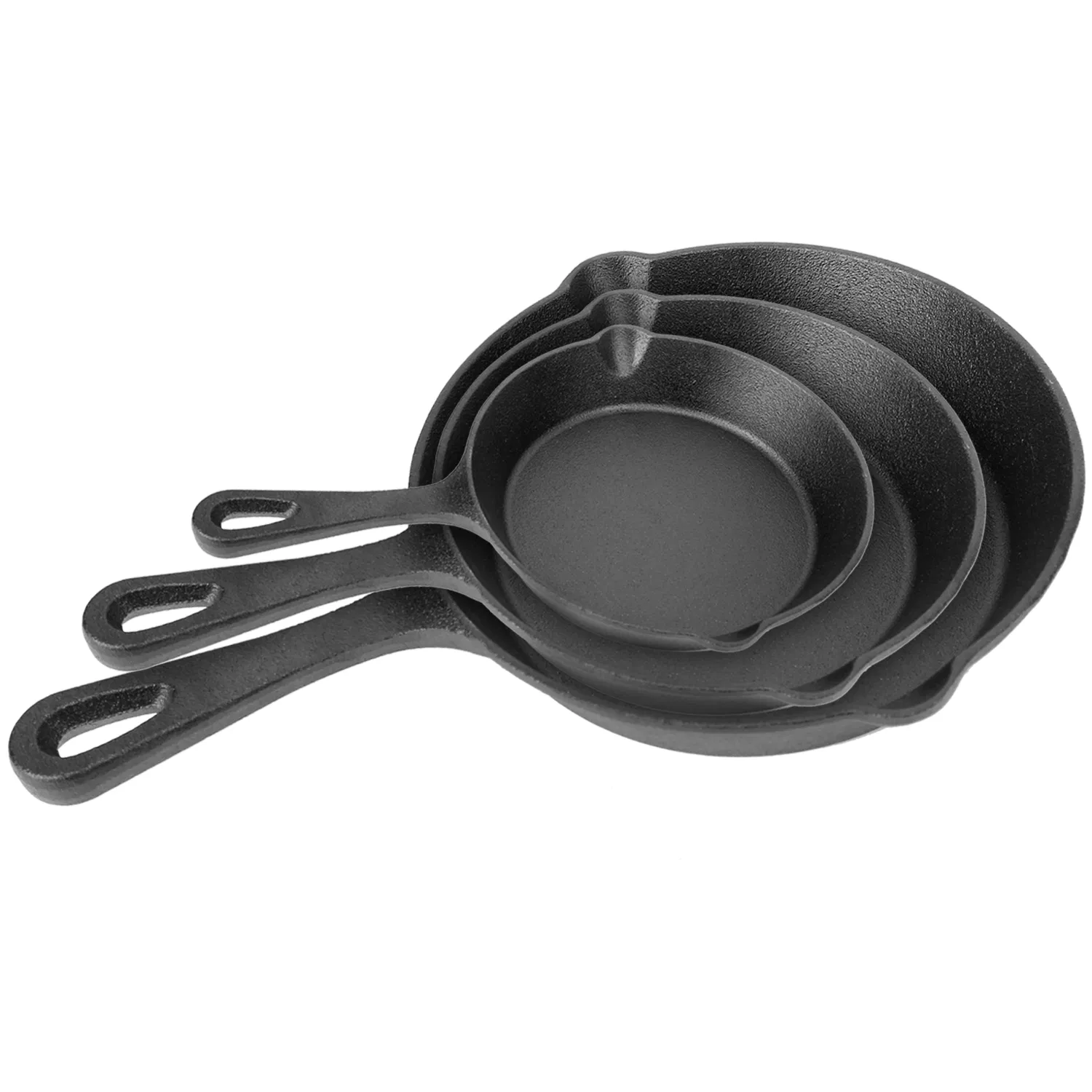 3Pcs Pre-Seasoned Cast Iron Skillet